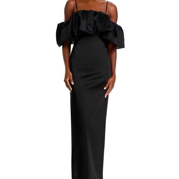 Jonathan Simkhai Dresses & Skirts - Simkhai Dorina Off-the-Shoulder Black Ruffle Dress – Size 0 – NWT